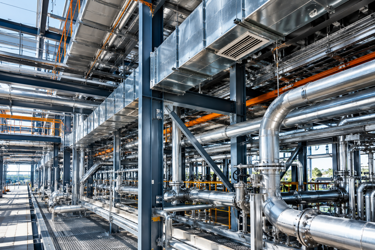 Various Pipes installed in a Plant