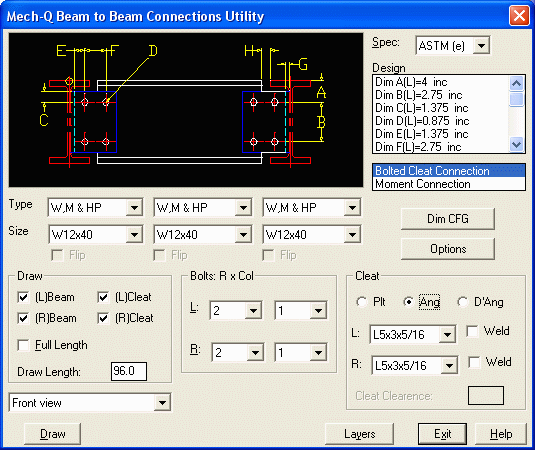 Mech-Q Beam to Beam connections software
